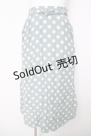 画像: INGEBORG / ドット柄ベルト付きスカート  サックス Y-26-03-18-203-LO-SK-SZ-ZY