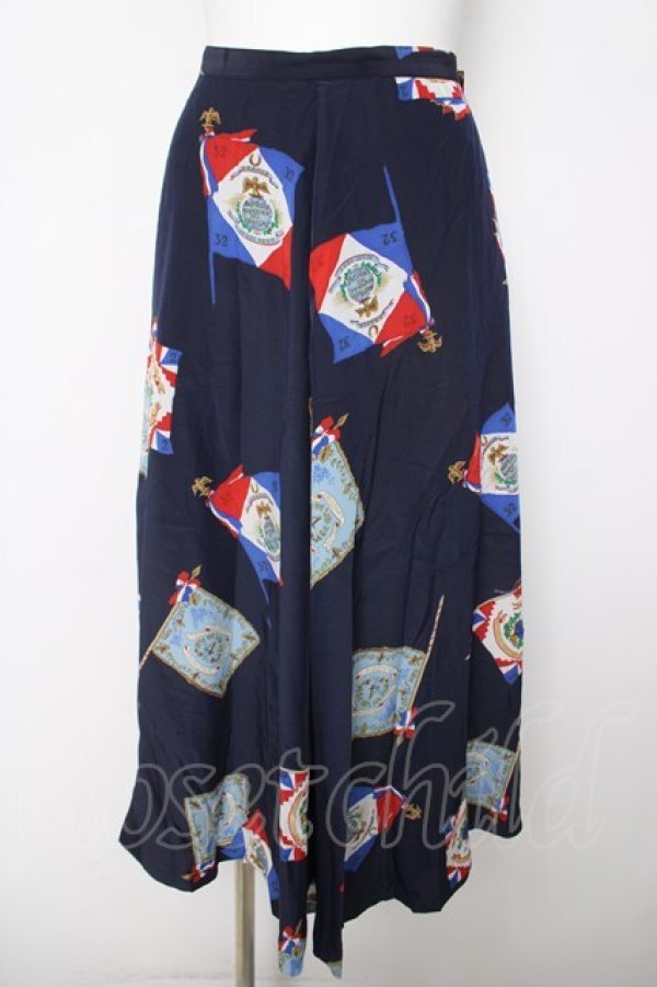 画像1: INGEBORG / 旗プリントスカート  紺 Y-26-03-18-204-LO-SK-SZ-ZY (1)