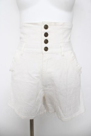 画像: axes femme POETIQUE / ハイウエストショートパンツ  白 Y-26-03-18-208-AX-PA-SZ-ZY