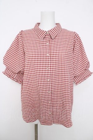 画像: axes femme / パフスリーブブラウス F 赤 Y-26-03-18-025-AX-BL-SZ-ZY