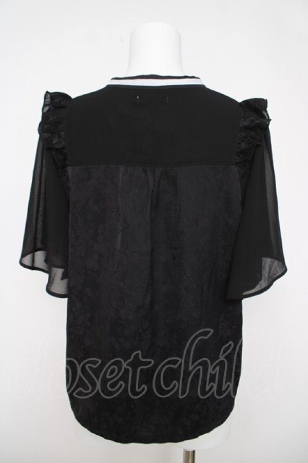 画像2: axes femme / ジャカードチャイナブラウス  黒 Y-26-03-18-028-AX-BL-SZ-ZY (2)