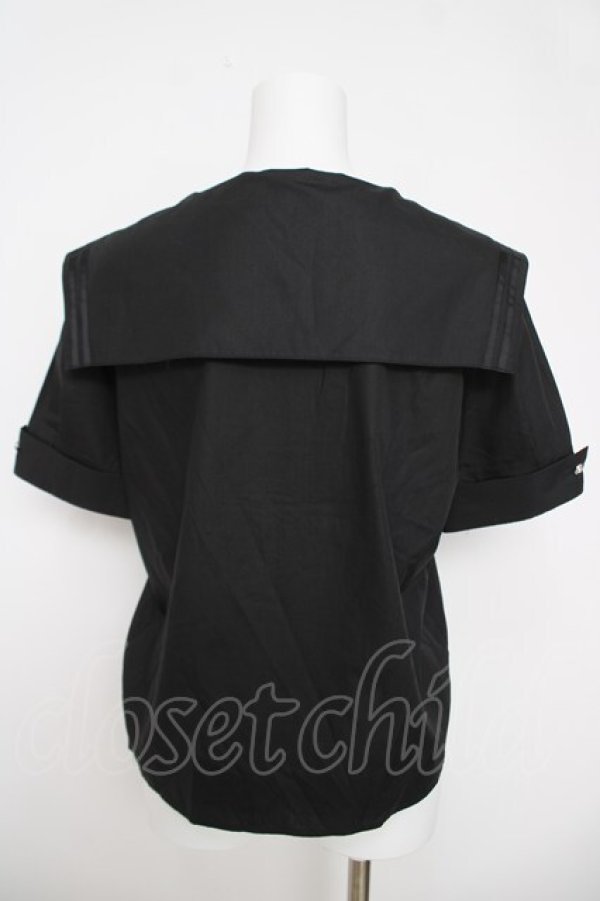 画像2: axes femme / マリン風セーラーカラーブラウス  黒 Y-26-03-18-029-AX-BL-SZ-ZY (2)