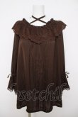 画像1: axes femme / フリルブラウス F 茶 Y-26-03-18-032-AX-BL-SZ-ZY (1)