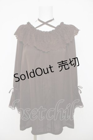 画像: axes femme / フリルブラウス F 茶 Y-26-03-18-032-AX-BL-SZ-ZY