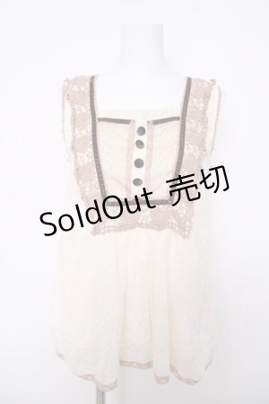 画像: axes femme / ドビードットノースリーブトップス M 生成り Y-26-03-18-004-AX-TO-SZ-ZY