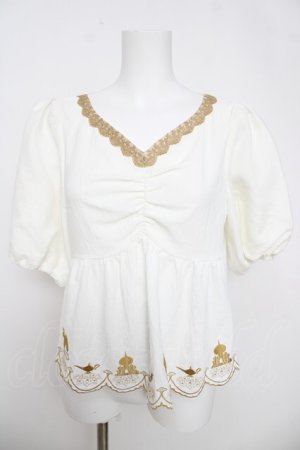 画像: axes femme POETIQUE / Disneyアラジンブラウス M 白 Y-26-03-18-037-AX-BL-SZ-ZY