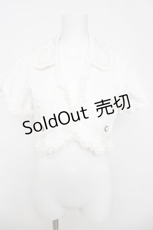 画像: axes femme / パールライン半袖ジャケット M 白 Y-26-03-18-038-AX-JA-SZ-ZY