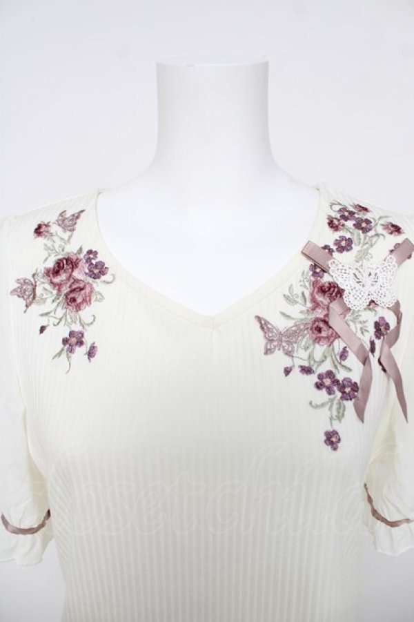 画像3: axes femme / パピヨンフルール刺繍プルオーバー M 生成り Y-26-03-18-039-AX-TO-SZ-ZY (3)