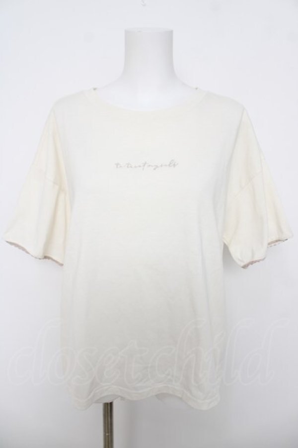 画像1: axes femme / ラメ刺繍ロゴＴシャツ  白 Y-26-03-18-042-AX-TO-SZ-ZY (1)