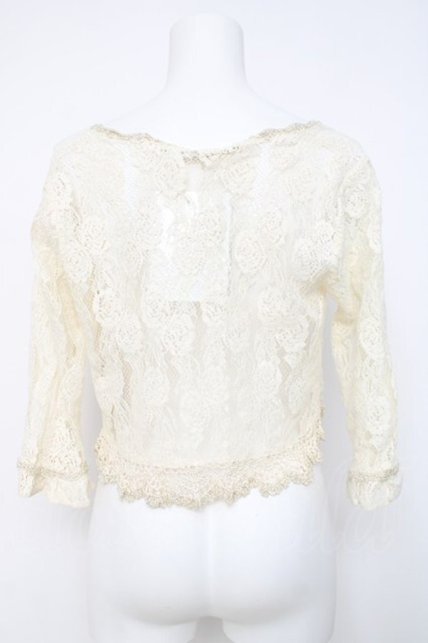画像3: axes femme / 鈎針フリル総レースボレロ M 生成り Y-26-03-20-025-AX-TO-SZ-ZY (3)
