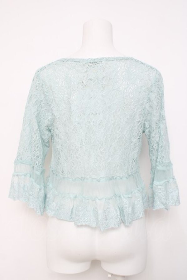 画像2: axes femme / 総レースショートガウン M サックス Y-26-03-20-026-AX-TO-SZ-ZY (2)