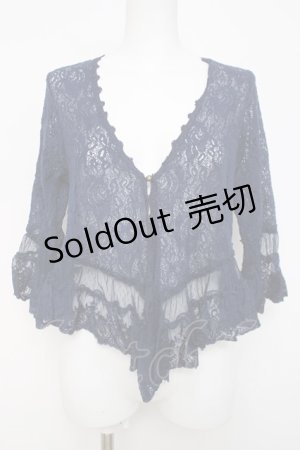 画像: axes femme / 総レースショートガウン M 紺 Y-26-03-20-027-AX-TO-SZ-ZY