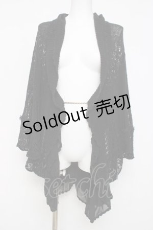 画像: axes femme / 裾フリルポンチョカーデ M 黒 Y-26-03-20-028-AX-TO-SZ-ZY