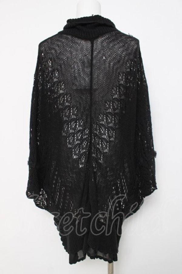 画像3: axes femme / 裾フリルポンチョカーデ M 黒 Y-26-03-20-028-AX-TO-SZ-ZY (3)