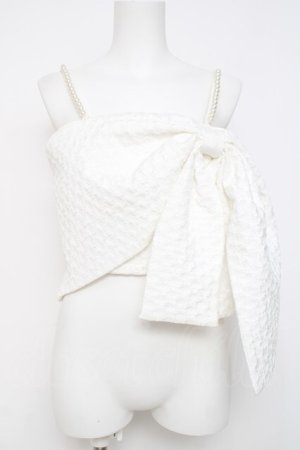 画像: Ank Rouge / ふくれジャガードリボンビスチェ  白 Y-26-03-20-030-CA-TO-SZ-ZY