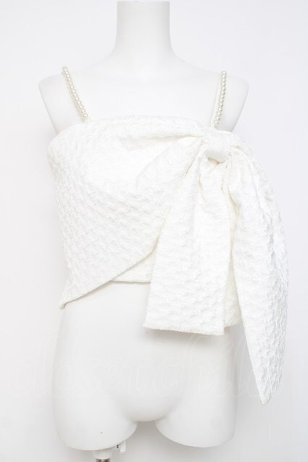 画像1: Ank Rouge / ふくれジャガードリボンビスチェ  白 Y-26-03-20-030-CA-TO-SZ-ZY (1)