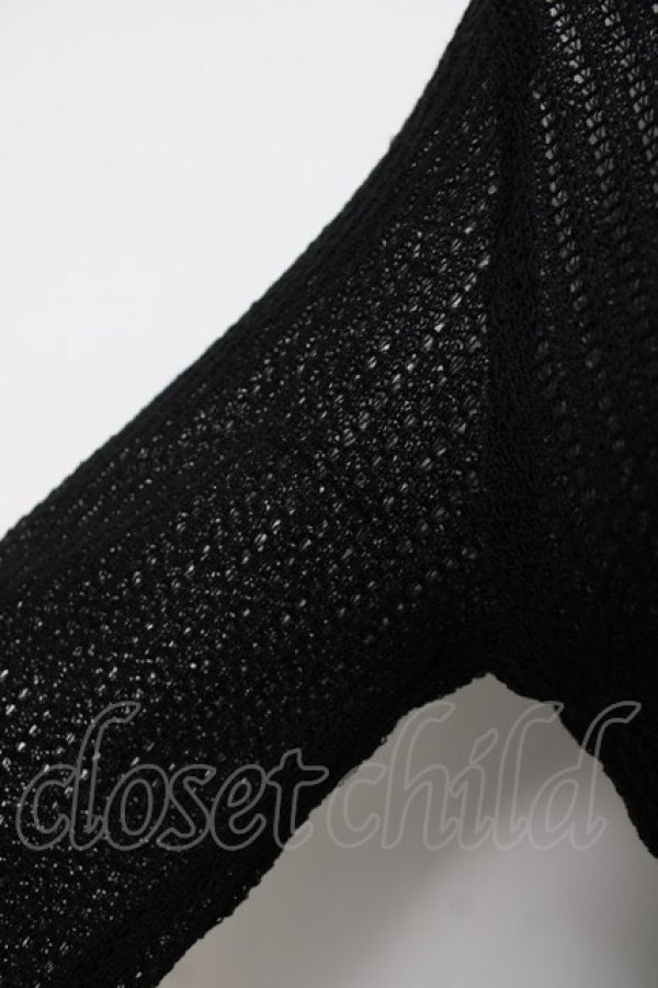 画像3: KANEKO ISAO / 襟付き透かしカーディガン F 黒 Y-26-03-20-032-EL-TO-SZ-ZY (3)