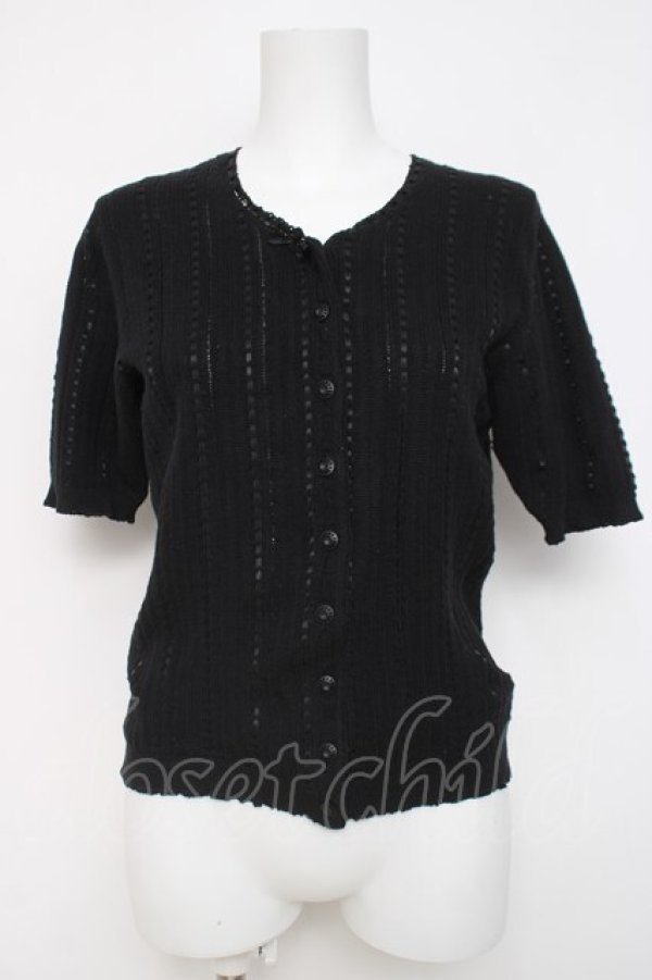 画像1: KANEKO ISAO / はしごレース透かしニット F 黒 Y-26-03-20-033-EL-TO-SZ-ZY (1)