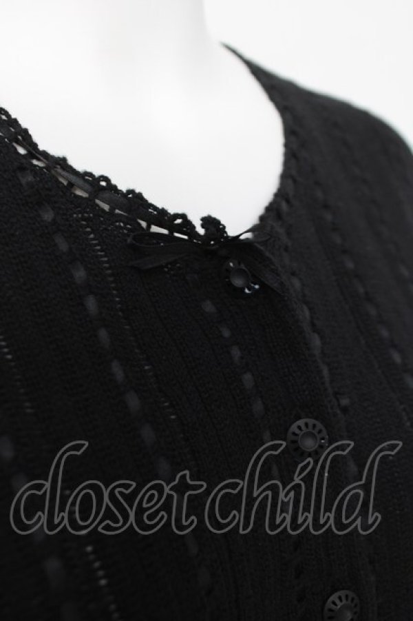 画像3: KANEKO ISAO / はしごレース透かしニット F 黒 Y-26-03-20-033-EL-TO-SZ-ZY (3)