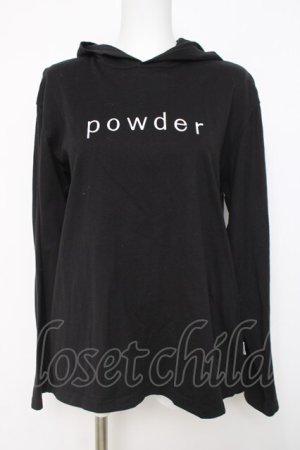 画像: powder / ロゴプリントフードトップス F 黒 Y-26-03-20-034-LO-TO-SZ-ZY