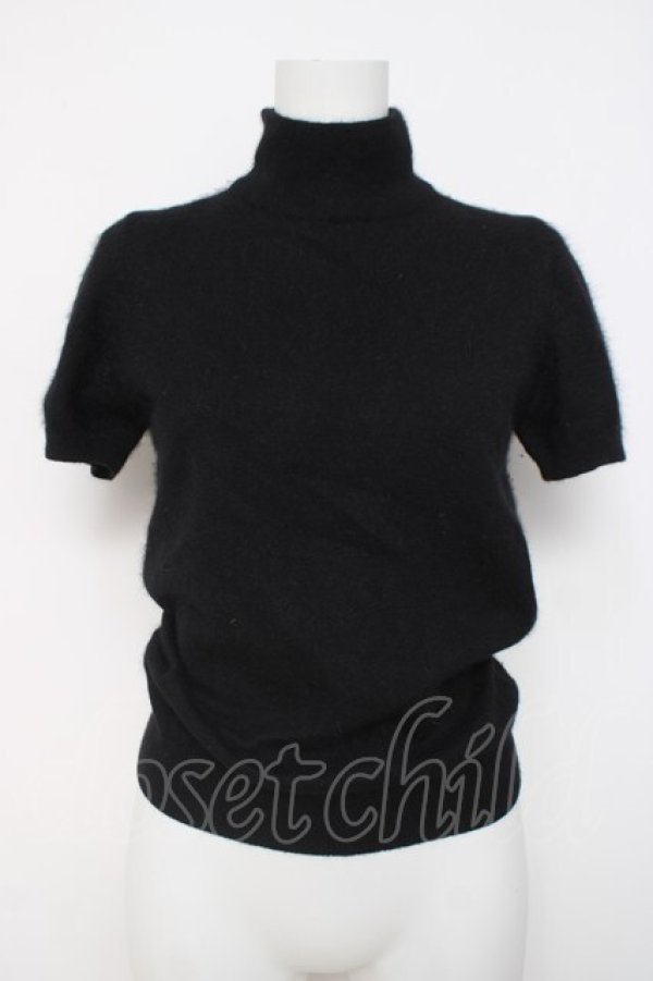 画像1: INGEBORG / ハイネック半袖ニット F 黒 Y-26-03-20-035-LO-TO-SZ-ZY (1)