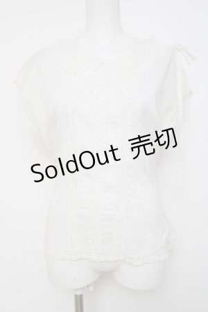 画像: PINK HOUSE / ピンタックフロントレースノースリーブブラウス F 白 Y-26-03-20-037-LO-BL-SZ-ZY