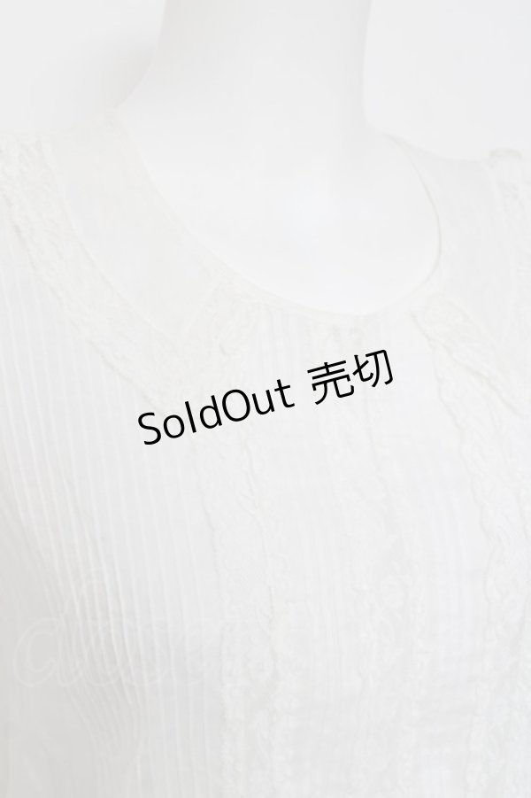 画像4: PINK HOUSE / ピンタックフロントレースノースリーブブラウス F 白 Y-26-03-20-037-LO-BL-SZ-ZY (4)