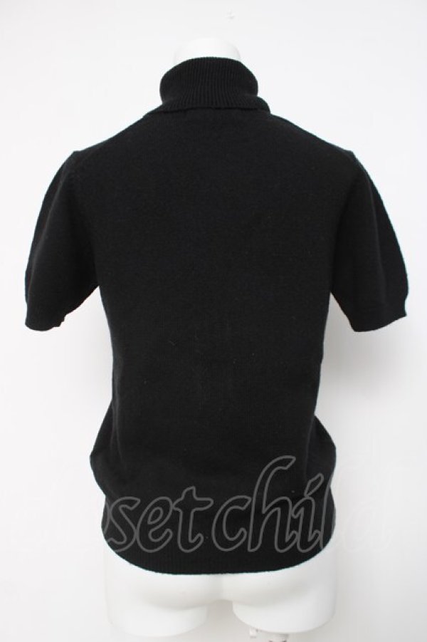 画像2: PINK HOUSE / ハイネック半袖ニット L 黒 Y-26-03-20-040-LO-TO-SZ-ZY (2)