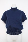 画像1: powder / ハイネック半袖トップス F 紺 Y-26-03-20-041-LO-TO-SZ-ZY (1)