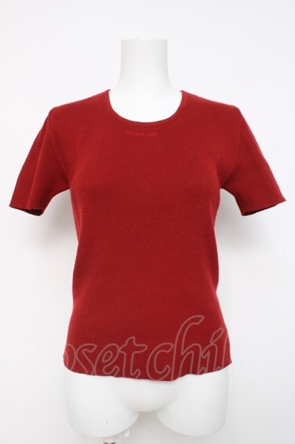 画像1: INGEBORG / ロゴ刺繍リブトップス F 赤 Y-26-03-20-042-LO-TO-SZ-ZY (1)