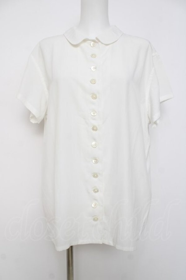 画像1: powder / 丸襟半袖ブラウス F 白 Y-26-03-20-043-LO-BL-SZ-ZY (1)