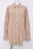 画像1: powder / ギンガムロングシャツ F ベージュ Y-26-03-20-047-LO-BL-SZ-ZY (1)