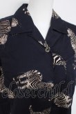 画像3: powder / シマウマ柄半袖シャツ F 紺 Y-26-03-20-049-LO-BL-SZ-ZY (3)