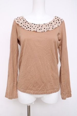 画像: Emily Temple cute / ドットカラーカットソー  ブラウン Y-26-03-20-054-ET-TO-SZ-ZY