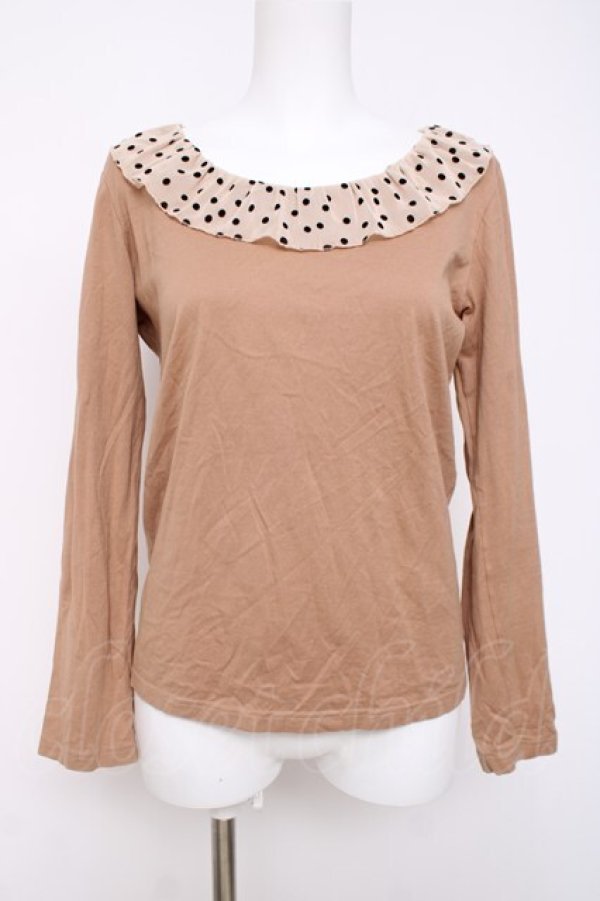 画像1: Emily Temple cute / ドットカラーカットソー  ブラウン Y-26-03-20-054-ET-TO-SZ-ZY (1)