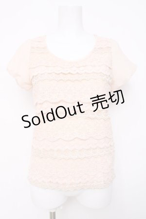 画像: Ank Rouge / スカラップレースカットソー M 淡ピンク Y-26-03-20-055-CA-TO-SZ-ZY