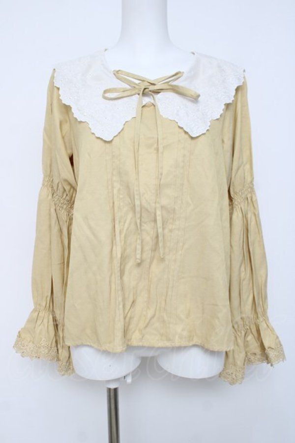 画像1: axes femme / ビッグ襟ブラウス M イエロー Y-26-03-20-060-AX-BL-SZ-ZY (1)