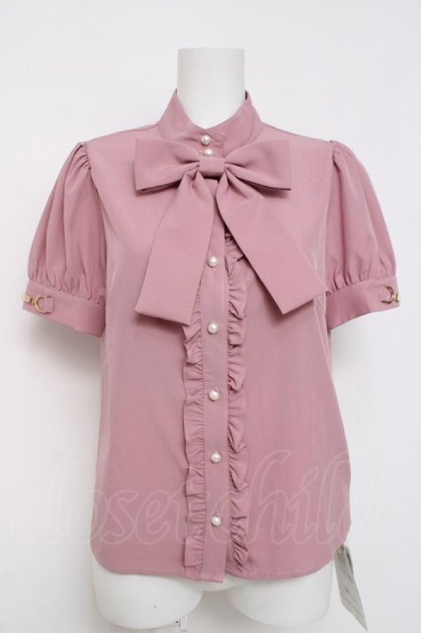 画像1: Ank Rouge / カフスビットリボンブラウス M ピンク Y-26-03-20-061-CA-BL-SZ-ZY (1)