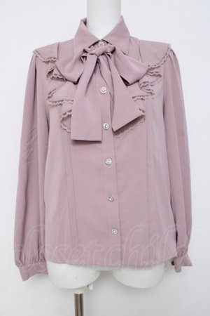 画像: Ank Rouge / フレアーラッフルリボンタイブラウス M ピンク Y-26-03-20-063-CA-BL-SZ-ZY