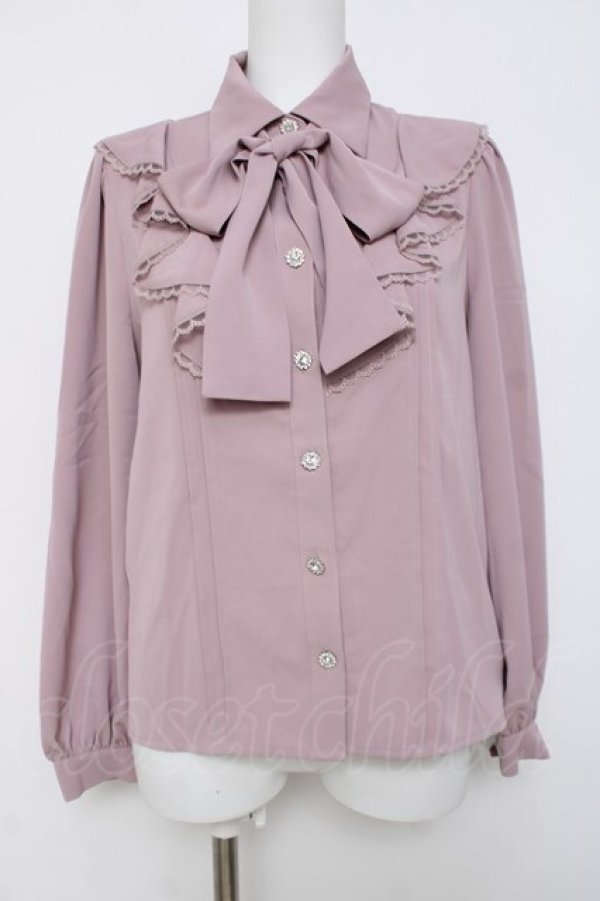 画像1: Ank Rouge / フレアーラッフルリボンタイブラウス M ピンク Y-26-03-20-063-CA-BL-SZ-ZY (1)