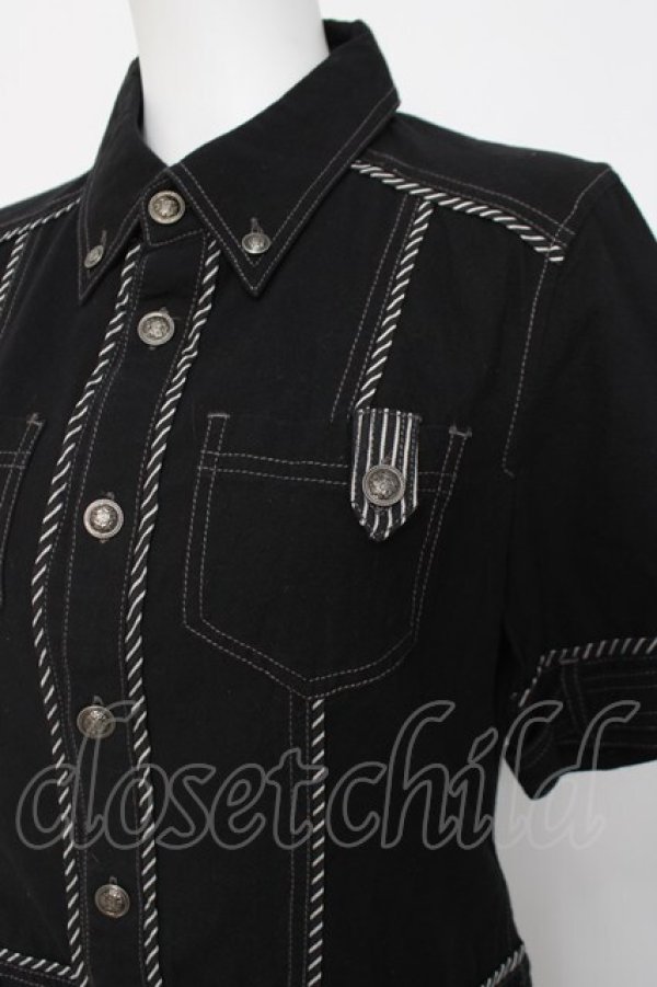 画像3: ALGONQUINS / プリーツシャツワンピース F 黒 Y-26-03-20-065-AL-OP-SZ-ZY (3)