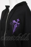 画像2: REFLEM / クロス刺繍ZIPパーカー F ブラック/パープル Y-26-03-20-066-PU-TO-SZ-ZY (2)