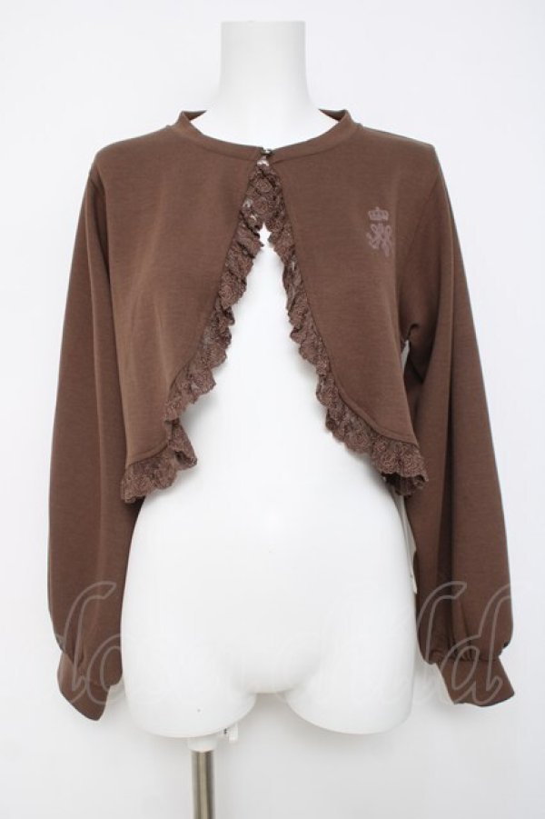 画像1: m petit by misako / MSKバラBフリルボレロ S 中茶 Y-26-03-20-067-LO-TO-SZ-ZY (1)