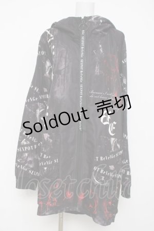 画像: SEX POT ReVeNGe / Salvation Rose NYLON LONG BLOUSON L ブラック Y-26-03-20-071-SP-JA-SZ-ZY