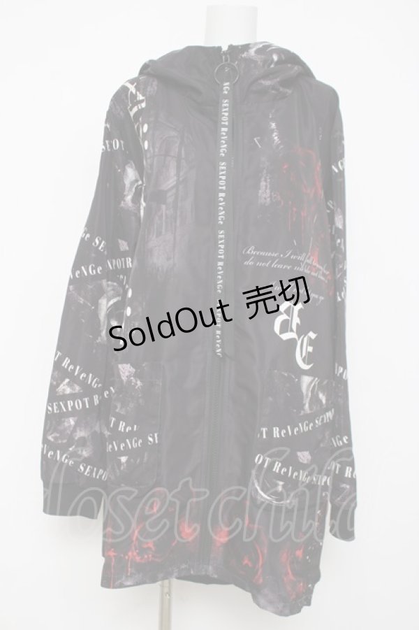 画像1: SEX POT ReVeNGe / Salvation Rose NYLON LONG BLOUSON L ブラック Y-26-03-20-071-SP-JA-SZ-ZY (1)