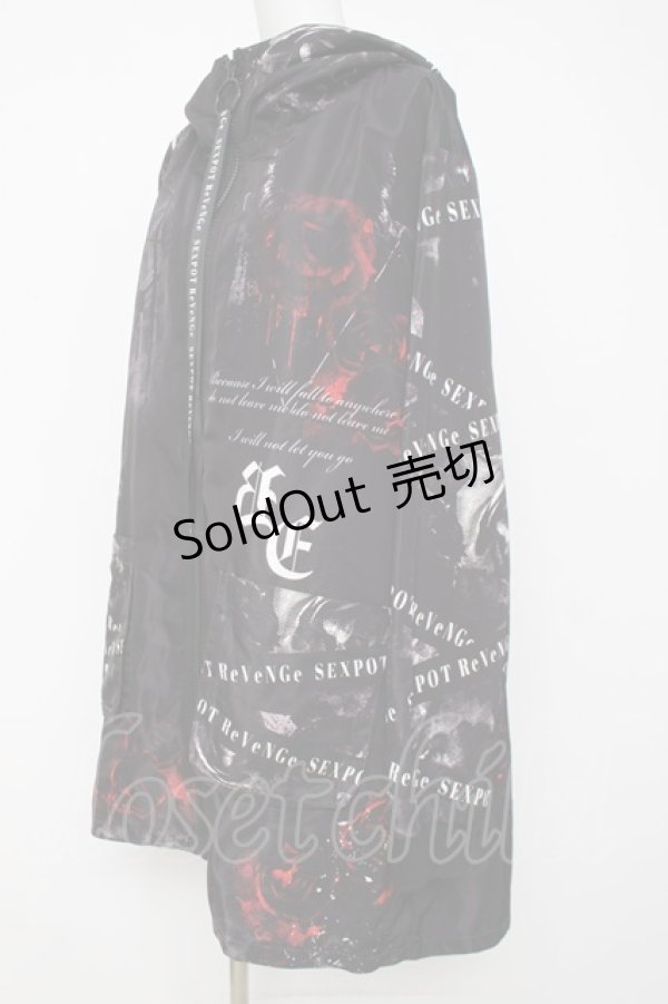 画像2: SEX POT ReVeNGe / Salvation Rose NYLON LONG BLOUSON L ブラック Y-26-03-20-071-SP-JA-SZ-ZY (2)