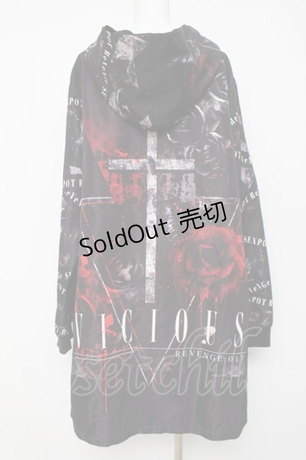 画像3: SEX POT ReVeNGe / Salvation Rose NYLON LONG BLOUSON L ブラック Y-26-03-20-071-SP-JA-SZ-ZY (3)
