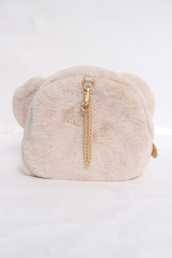 画像3: m petit by misako / AM*クマサンポーチ  ベージュ Y-26-03-20-008-LO-ZA-SZ-ZY (3)