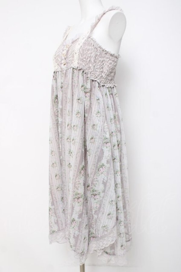 画像2: axes femme / バラストライプチュールワンピース M 淡ピンク Y-26-03-20-072-AX-OP-SZ-ZY (2)