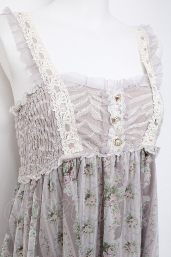 画像4: axes femme / バラストライプチュールワンピース M 淡ピンク Y-26-03-20-072-AX-OP-SZ-ZY (4)